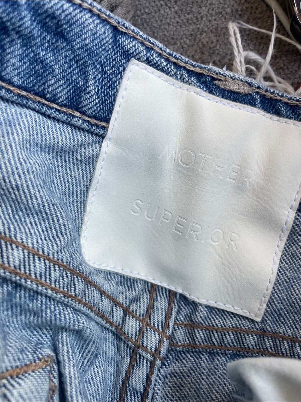 MOTHER Denim Wide-Leg Jeans with Frayed Hem - Blue - Picture 6 of 6